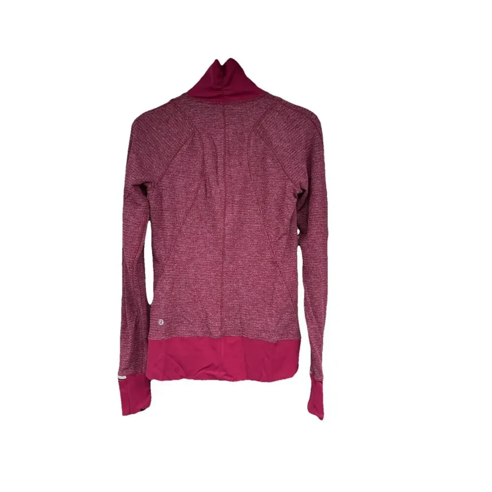 Lululemon Runderful 1/2 Zip Mini Check Pique Bordeaux Drama Heathered Berry 4/6?